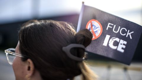 Protestas contra o ICE en Chicago. 