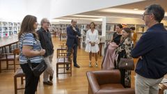 Representantes de Contempor�nea, de la Xunta y el CGAC, este viernes en el museo compostelano de arte contempor�neo