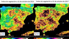 Aumento de la sequ�a en Espa�a entre 2014 y 2017