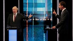 Johnson y Hunt, durante el debate televisivo en ITV