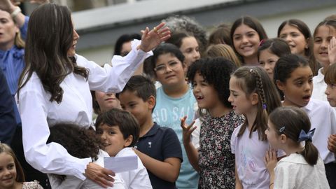 La reina Letizia, en su antiguo colegio, La Gesta, en Oviedo