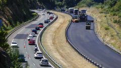 Obras de asfaltado en la A-52 en agosto del ao pasado