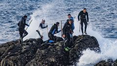 Los percebeiros abren la campaa en O Roncudo