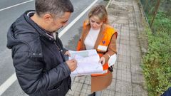 La alcaldesa de Ribadavia, Noelia Rodr�guez, visit� la zona de obras de saneamiento de San Cristovo