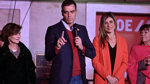 El l�der del PSOE Pedro S�nchez, en la sede socialista de Ferraz