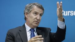 El presidente del PP, Alberto Nez Feijoo, la semana pasada en San Lorenzo de Escorial, Madrid.