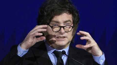 El presidente de Argentina, Javier Milei, durante un discurso.