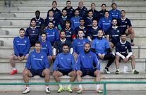 Jugadores y cuerpo t�cnico se fotografiaron en la gradas de Barra�a antes del crucial choque que les podr�a dar el t�tulo liguero. 