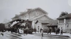 Imagen de la estaci�n en los tiempos en los que lleg� a Monforte Francisco Palomino