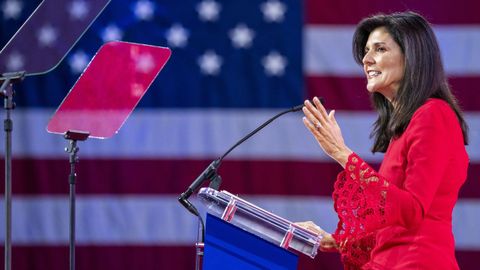 Nikki Haley,  durante su discurso en la Conferencia de Acci�n Pol�tica Conservadora.