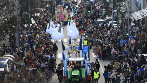 Inicio de la cabalgata de Reyes en Santiago 