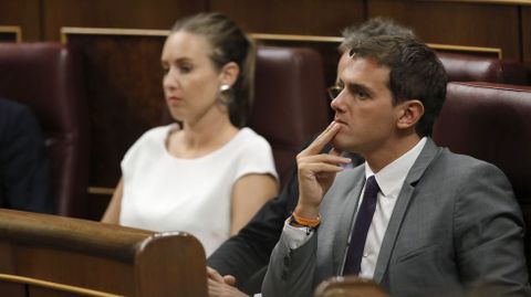 Melisa Rodr�guez y Albert Rivera, de Ciudadanos. 