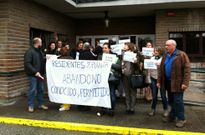 Los trabajadores no pudieron concentrarse delante de la residencia de As G�ndaras. 