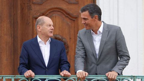 S�nchez en su reuni�n con el canciller alem�n, Olaf Scholz