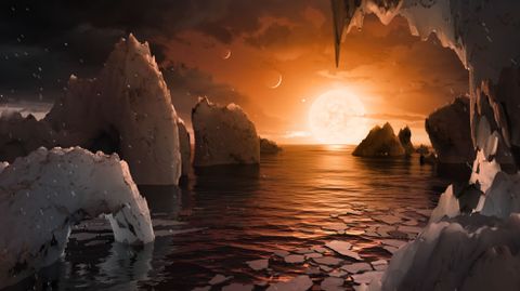 Recreacin hecha por la Nasa de la posible superficie de Trappist -1f