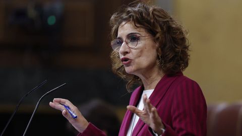 La ministra de Hacienda, Mar�a Jes�s Montero, durante una intervenci�n en el Congreso.