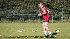 Diego Caballo, en un entrenamiento durante su etapa en el Deportivo