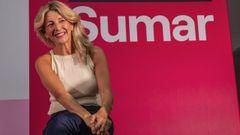 La vicepresidenta segunda en funciones del Gobierno, Yolanda D�az, durante el acto pol�tico que Sumar celebr� este s�bado en C�diz