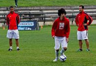 Fran y Manjar�n, durante la pasada edici�n del Campus que lleva el nombre del futbolista coru��s.