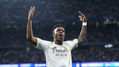 Vinicius celebra con rabia el gol que sentenci� la eliminatoria para el Real Madrid