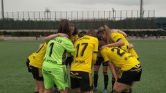 Real Oviedo Femenino FC Barcelona Joan Gamper.Las futbolistas del Real Oviedo Femenino, antes del choque ante el FC Barcelona B