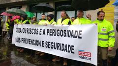 La concentraci�n convocada por CC.OO. se celebr� frente a la sede de Demarcaci�n de Carreteras del Estado en Lugo