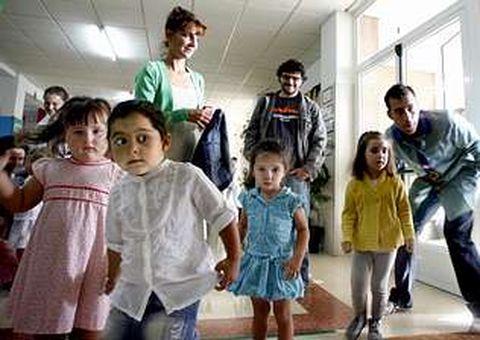 Imagen del inicio del curso, el a�o pasado, en el colegio del Pi�eiri�o, en Vilagarc�a.