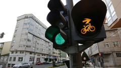 As� lucen los nuevos sem�foros con se�alizaci�n para las bicis