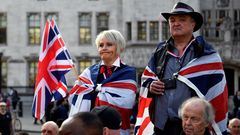 Varios �probrexit�, durante la concentraci�n ante Westminster