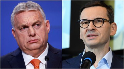 El primer ministro de Hungría, Viktor Orbán, y Mateus Morawiecki, su homólogo polaco, gobiernan sus países con mano de hierro.