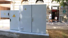 Cuadro el�ctrico instalado en la R�a Alameda, en Pontevedra