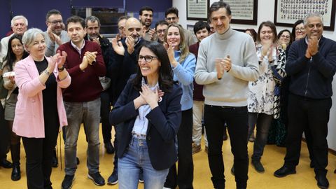 Crujeiras, celebrando el resultado en la Facultade de Matem�ticas