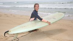 Suzanne van der Veeken, en la playa de Ro Sieira, en donde tuvo lugar el rescate.