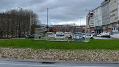 Letras situadas en la rotonda del bulevar a la altura de la Trinchera, en una foto tomada este jueves.