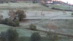 Hielo en la falda del Naranco, en Oviedo