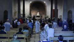 Las medidas de prevencion por el covid tambi�n estuvieron presentes este 8 de septiembre en la capilla de Os Remedios