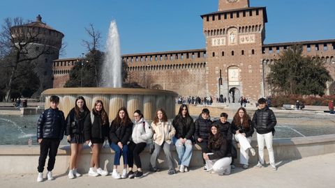 Alumnos del CPI Santa Luca de Moraa que participan en la movilidad de Moncalvo, en Italia