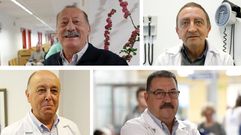 De izquierda a derecha y de arriba a abajo: Jos� Domingo Pedreira, en el Chuac; Manuel Boquete, del �rea sanitaria de Lugo; Pedro Marcos Vel�zquez, m�dico en Ourense, y Jos� Mar�a Martin�n, del CHUS