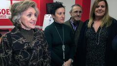 Mara Luisa Carcedo, Mara Fernndez, Carmen Arbes y Antonio Ros, en Langreo