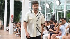 Pablo Albor�n, modelo del desfile de Adolfo Dom�nguez en la semana de la moda de Madrid
