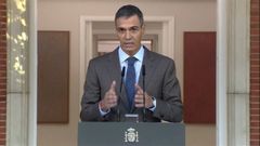 S�nchez, este lunes durante la declaraci�n institucional en la que anunci� el adelanto de las generales.