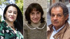 L�pez S�ndez (izquierda), es profesora de secundaria y de la USC, as� como ensayista y narradora. Acu�a (centro), investigadora y docente en la UVigo. Y Garc�a Lapido (derecha), poeta padron�s y activista cultural, presidi� la asociaci�n O Sacho.