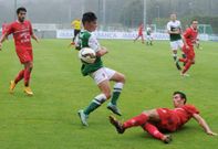 El joven futbolista ferrolano en la final de la Copa Diputaci�n disputada frente al Somozas.