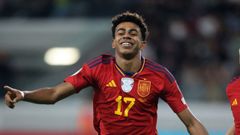 Lamine Yamal, en el partido clasificatorio para la Eurocopa