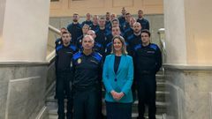 LA ALCALDESA DE LUGO CON LOS 15 NUEVOS AGENTES DE LA POLIC�A LOCAL DE LUGO