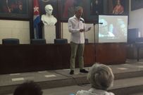 Constenla, durante a s�a intervenci�n na homenaxe ao escritor.