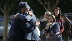As� fue el recibimiento de los 30 polic�as de la UIP en A Coru�a