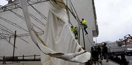 Entre los bienes p�blicos afectados, esta carpa en A Bandeira.