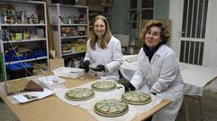 Yolanda Porto (izquierda) y Ana Abella (derecha) en el taller que tiene Fr�xil en Bonaval.