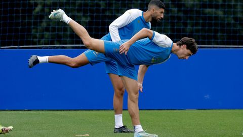 Eddahchouri y Mulattieri se ejercitan en la ciudad deportiva de Abegondo